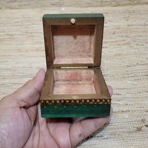 Artisan Polish Handmade Mini Wooden Hinged Lid Trinket Box